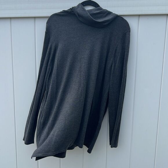 Chicos Gray Cowl Neck Long Sleeve sweater size 3 (16) - Picture 5 of 6